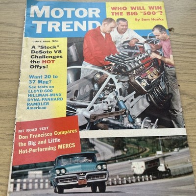 MOTOR TREND MAGAZINE JUNE 1958, WANT  20 - 37 MPG?