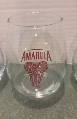 Amarula Liqueur Glasses Red Elephant Logo Barware Set of 4 glasses (Multiples)