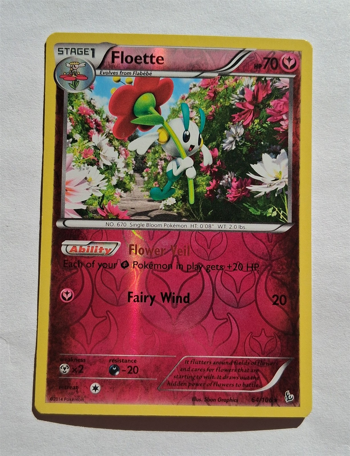 Pokemon - Floette - Flashfire 64/106 - Reverse Holo Rare - LP