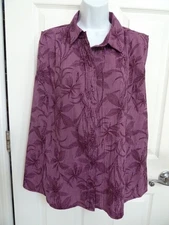 CROFT & BARROW SZ XL, 18 Sleeveless Blouse Floral Purple