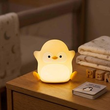 Cute Penguin Night Light for Kids, Squishy Silicone Rechargeable Night Light ...