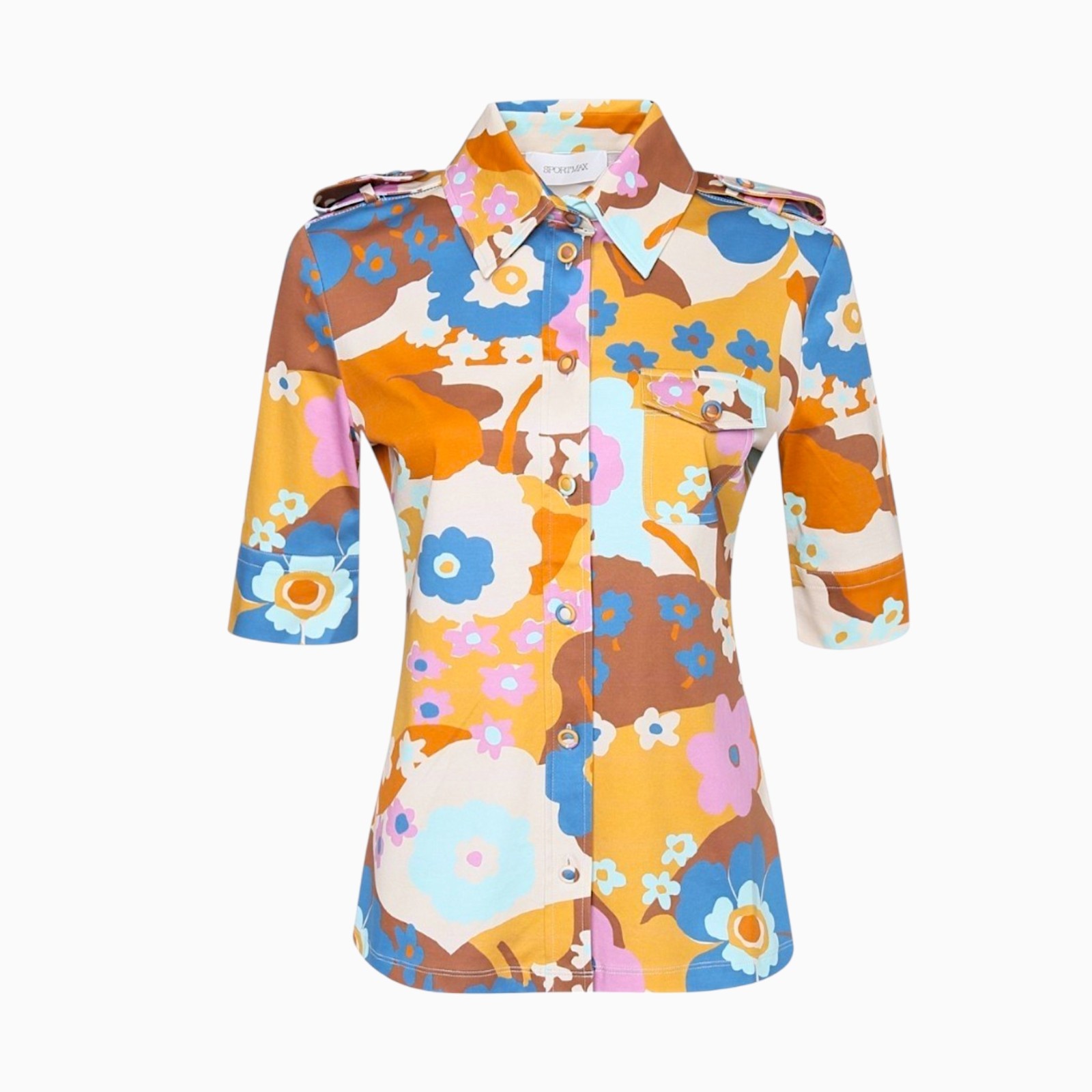Sportmax by Max Mara VTG boho fairy retro 70's groovy psychedelic floral top S/M