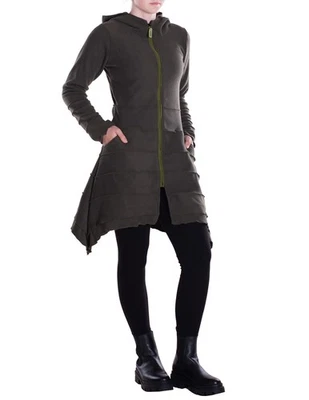Vishes Damen Kapuzenjacke lang Elfen Zipfel-Jacke Fleece Übergangsjacke - Bild 1 von 3