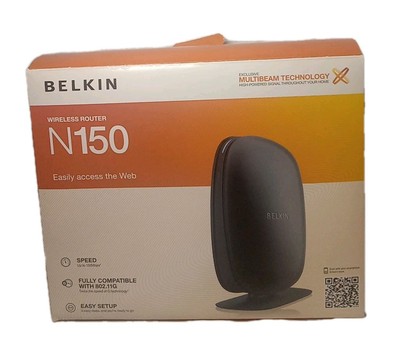 Belkin N150 Wireless-Wi-Fi Router 4 Port 2.4 GHz Easy Internet Access