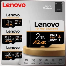 Lenovo High-Speed Micro SD Card 1TB/2TB - Class 10 XC TF Card with Adapter