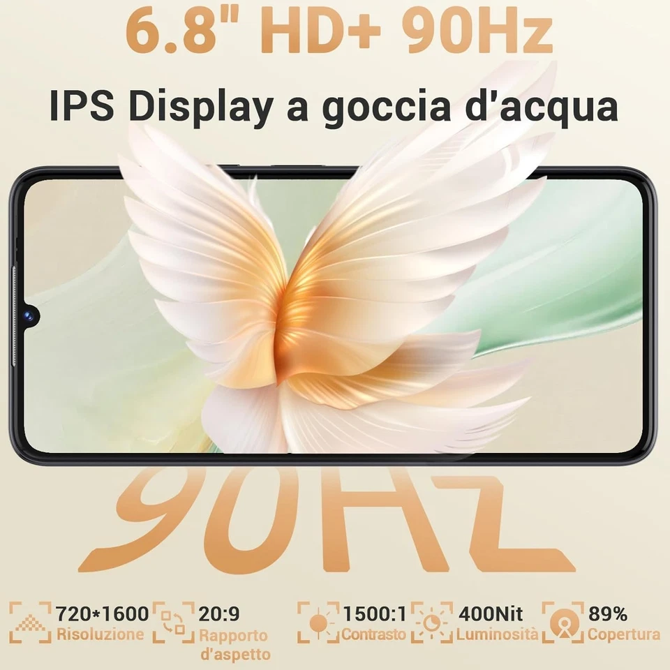 OUKITEL C6 Smartphone, 24GB+256GB/1TB Telefono Cellulare, 6.8" 90HZ Schermo Wate - Immagine 4 di 4