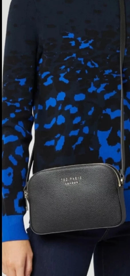 Ted Baker Crossbody Bag Amerrah Camera Bag Burgundy  Colour Leather Duble Zip  - Image 3 of 4