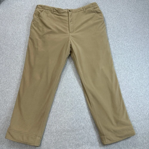 Cabela's Pants Mens Size 44 Brown Tan Straight Leg Fleece Outdoor Gear Hunting - Picture 1 of 13