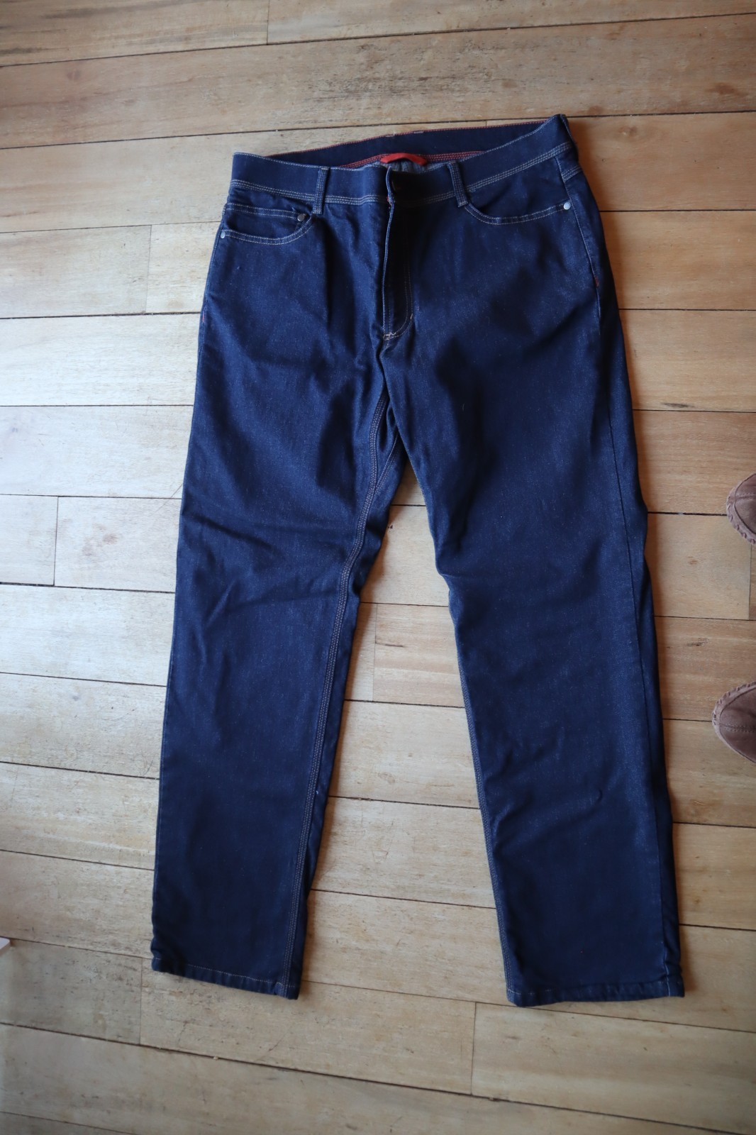 Dark Blue Denim LL BEAN Fleece Lined Jeans 36 x 32