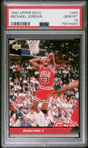 1992 Upper Deck Michael Jordan Game Faces PSA 10 #488 Chicago Bulls