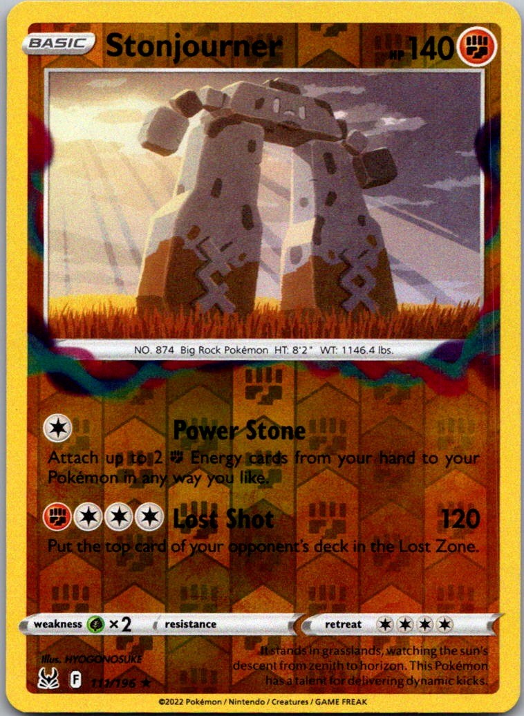 Stonjourner 111/196 Rare Lost Origin Pokemon Reverse Holo Near Mint