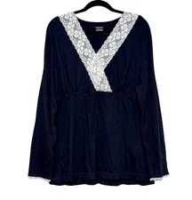 Vtg Bobbie Brooks Y2K Babydoll Lace Trim Top Women Size XL Indie Sleaze Coquette