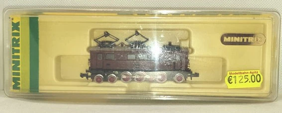 (63) 1 Stück Minitrix 2912 Elektrolok K.Bay.Sts.B, braun, Spur N
