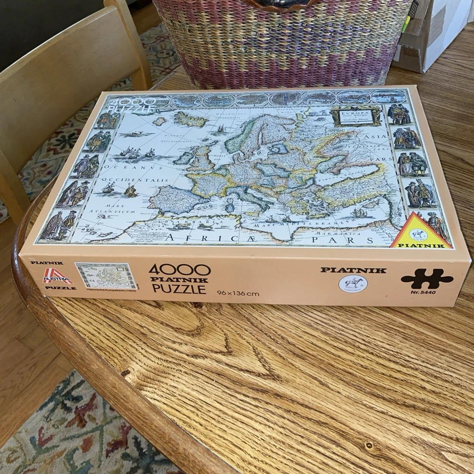 Винтажная австрийская головоломка Piatnik 4000 шт. Historische Europakarte (1663) Nr 5440 - Изображение 3 из 4