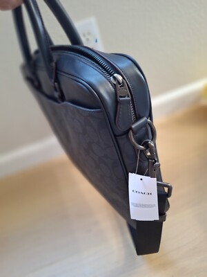 NWT COACH BECKETT SLIM BRIEF IN SIGNATURE CANVAS | eBay