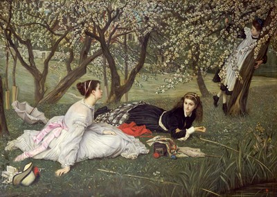 James Jacques Joseph Tissot ''Spring'' french nature Brown Artwork PAPER or CANVAS