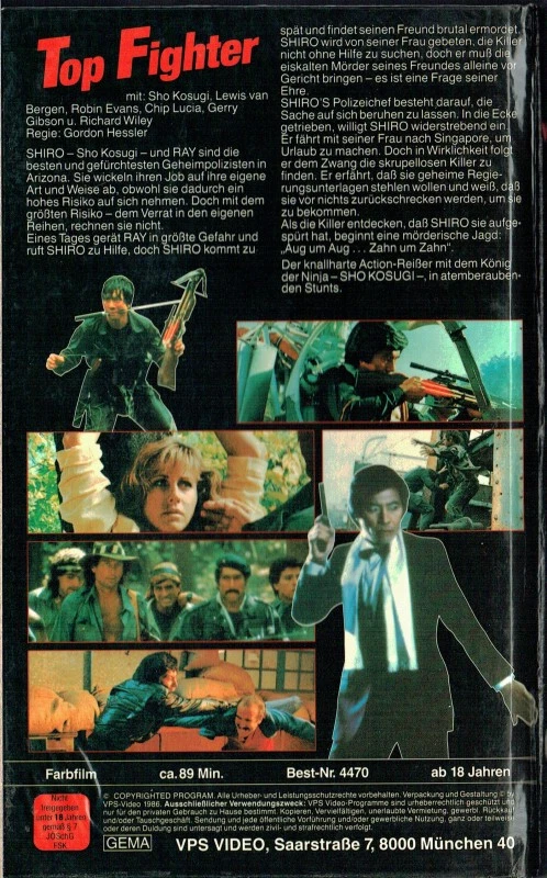 (FSK 18) VHS Videokassette - Top Fighter - Sho Kosugi, Lewis van Bergen (1986) - Bild 2 von 4