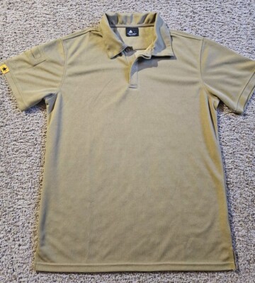 SR Speed Your Run Polo Shirt Mens L Large Khaki Brown Golf German Design Comfort