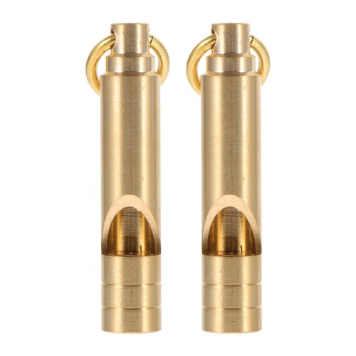 2 Pcs Referee Whistle Survival Brass Keychain Whistles Metal Sport