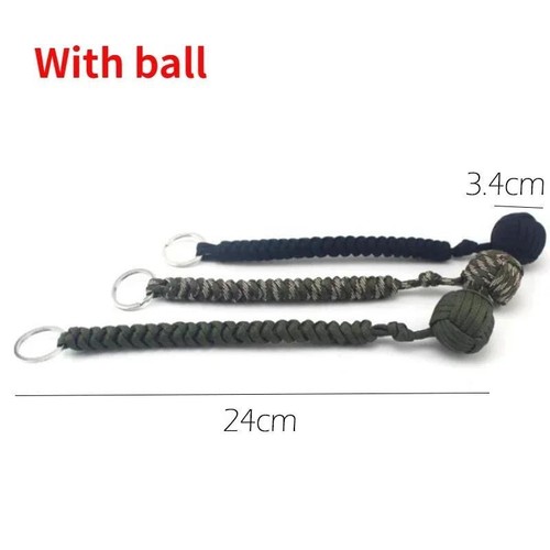 Paracord Monkey Fist Keychain with Steel Ball – Outdoor Survival & Safety Tool - Picture 8 of 13