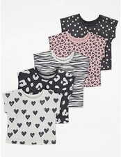 Baby Girls Printed T-Shirts 5 Pack
