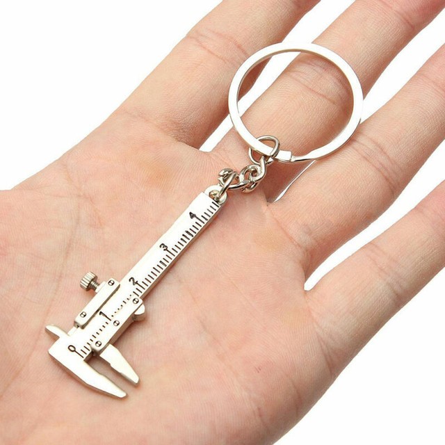 Useful Mini Vernier Caliper Tool Pendant Slider Slides Keyring Key
