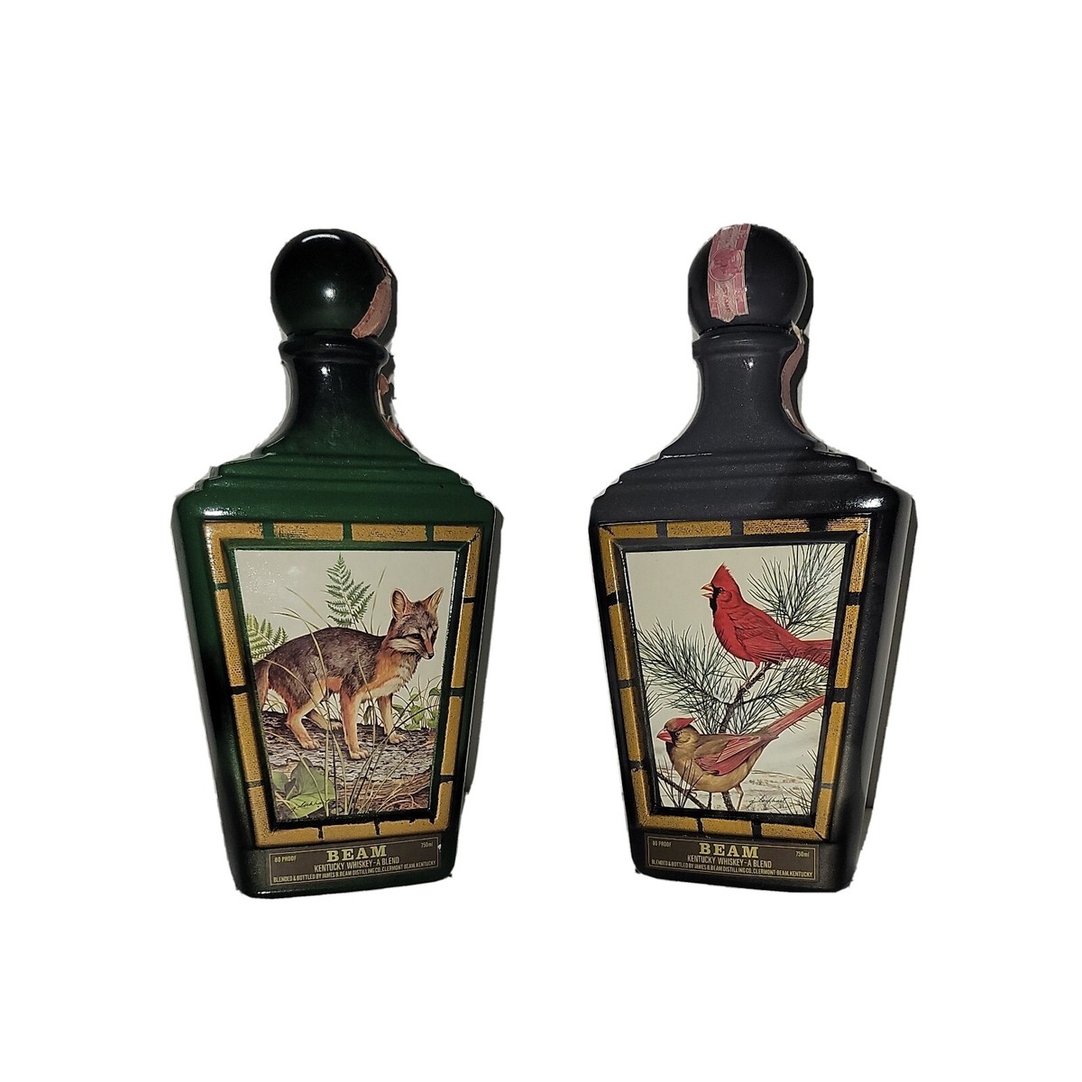 Jim Beam 1970's Decanter Bottle, J.Lockhart, Cardinal Birds