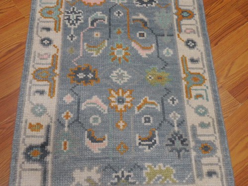 Colorful Turkish oushak hand knotted wool Transitional Design 2x3 Rug - Picture 5 of 15