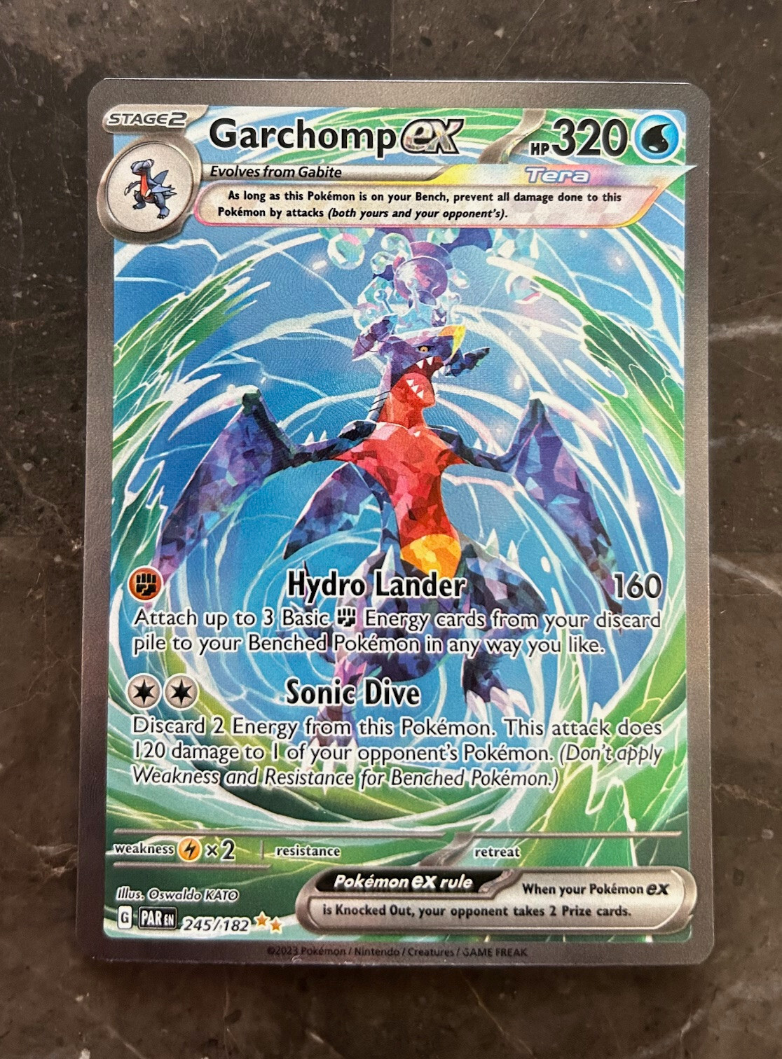Pokemon Paradox Rift - GARCHOMP EX - SPECIAL ILLUSTRATION RARE - 245/182 - NM