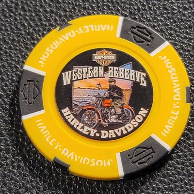 WESTERN RESERVE HD ~ OHIO (Yellow/Black Full Color) Harley Davidson Poker Chip