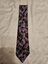 Steven Harris Handmade Patriotic Men's American Flag USA Necktie Red White Blue