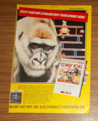 Seltene Werbung CBS Electronics DONKEY KONG ColecoVision Niederlande 1983