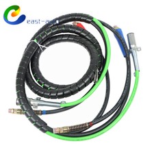 15ft 3 In 1 Abs Air Line Hose Wrap 7 Way Electrical Cable Semi Truck Trailer