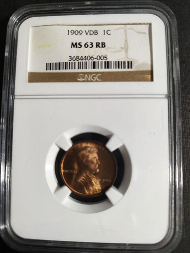 1909 VDB Lincoln Cent NGC MS63RB RED BROWN Free Shipping