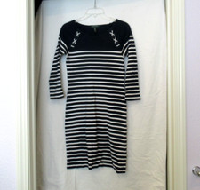 Lauren Ralph Lauren navy blue and white striped dress, 32" chest