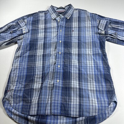 tommy hilfiger men's large long sleeve Collared Button Down shirt