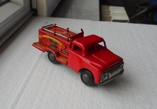 VINTAGE CHINESE TIN FIREFIGHTER TRUCK CAR MF 163 FRICTION AUTO TOY