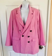 Marella Womens Pink Collared Double Breasted Coat Jacket Size 12 Nwt $355.00