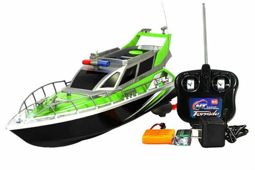 Barco patrulla de radiocontrol de 17" rojo rápido eléctrico 4 canales dos motores - Imagen 3 de 6