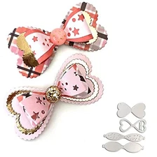 2Pcs Bows Metal Cutting Dies, Cut Stencils Card Paper Craft DIY Template Albu...