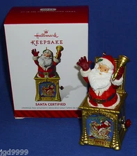 Hallmark Ornament Santa Certified #2 2014 Jack in the Box Toy NIB Free Shipping