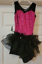 Weissman Dance Costume Jazz Tap Pink Black Child Extra Large Style 7367