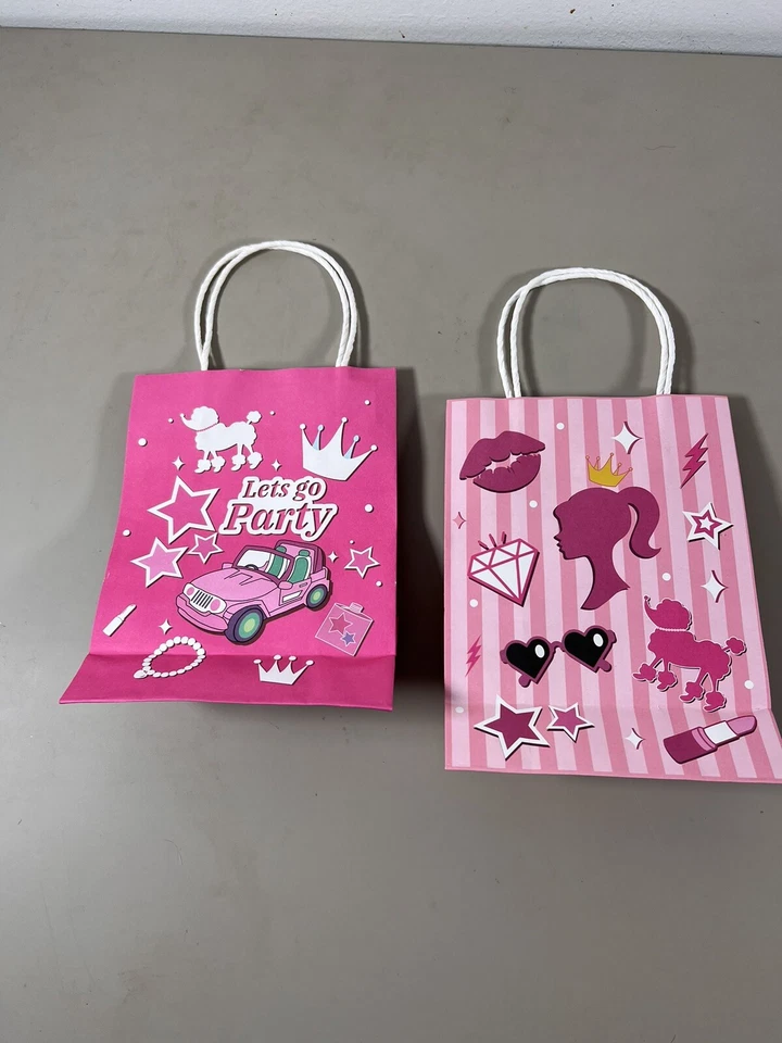 Подарочные сумки для вечеринки Barbie детские на день рождения 11 сумок розовые ручки - Изображение 2 из 4