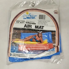 VINTAGE SEALED INTEX THE WET SET INFLATABLE POOL AIR MAT FLOAT 72 X 27" NOS