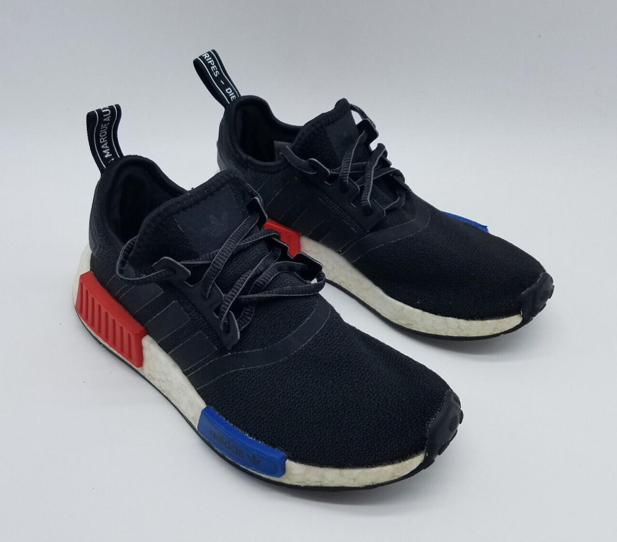 Adidas NMD R1 Junior Kid's Size Running Shoes Black Blue Red
