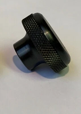 TQM 2" Black Oxide Steel Domed Knurled Knob, 1/2-13 Blind Tapped Hole, TDK-4B
