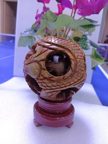 Nice Globe Sphere Four Layer Ball Lucky Geomancy Feng Shui Display Vintage Jade - Picture 9 of 14