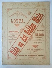 SHEET MUSIC - 1885   RIDE ON DAT GOLDEN MULE