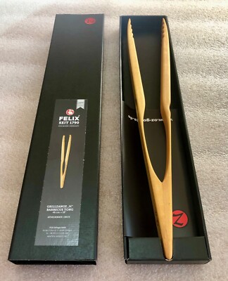 Felix  18'' Beech Wood Barbecue Tongs - Red Dot Design Award - Germany