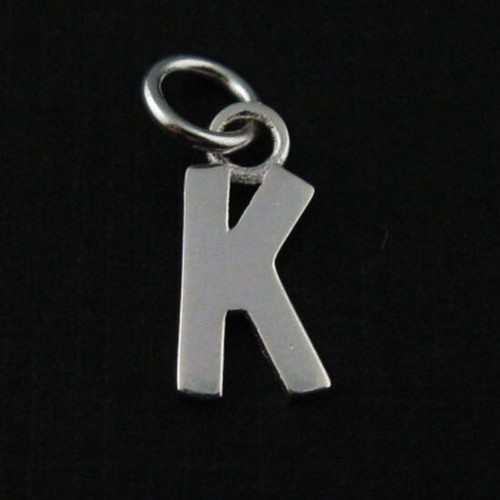 925 Sterling Silver Letter Charms, A-Z Letter Pendant (1 piece) - Picture 12 of 27
